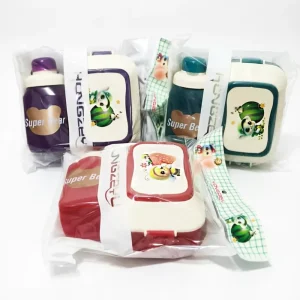 Kid Bento Lunch Box with Water Bottle Set Portable Student Food Container for Picnic Kitchen Storage and Organization