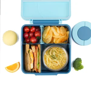 Kids Leak Proof Bento Box for Children 4 Compartment Cartoon Design Bento Lunch Box for School