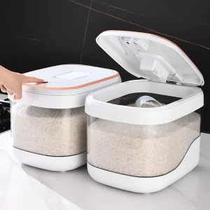 Kitchen Accessories Transparent Airtight Bulk Rice Bucket Dispenser Dry Cereal Pet Food Storage Container Grain Boxes Dispen