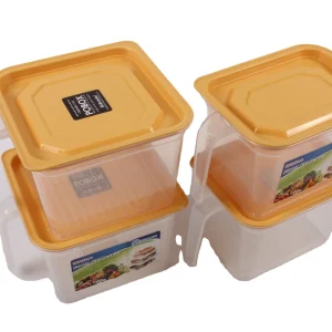 Kitchen Food Container Clear Plastic Refrigerator Fresh keeping PET Storage Box Fruit Vegetable with Handle Lid Fridge Organizer