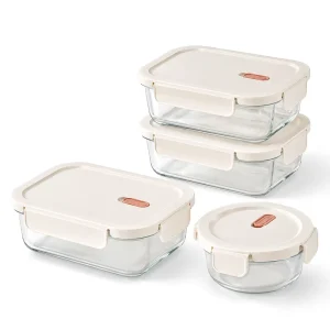 Kitchen Glass Salad Container for Lunch BPA Free Microwave Oven Safe Glass Meal Prep Containers With Lid Bowl Tableware Sets