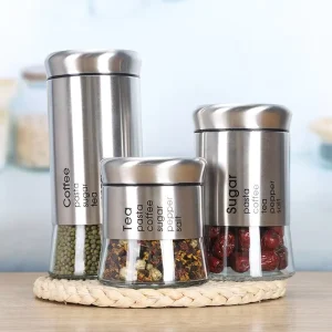Kitchen Modern Design Circle Glass Sealed Airtight Storage Jars & Bottles for Dried Goods Herbal Food Storage