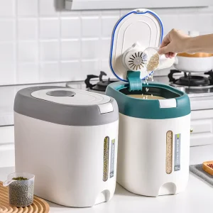 Kitchen Plastic Storage Box Airtight Rice Bin Household Insect proof Moisture proof Grain Bucket Visual Window Food Container