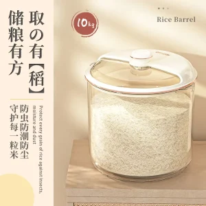 Kitchen Rice Storage Bin 8L 9L Plastic Food-Grade Sealed Insect-Proof Moisture-Resistant for Rice and Flour