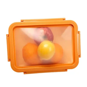 Kitchen Rice Storage Food Container Rectangle Silicone Lunch Box with Stretch Lid