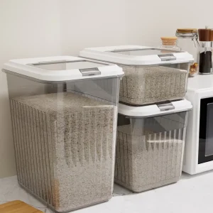 Kitchen Storage Containers PP Flip Top Rice Bucket Food Container Storage Box for Grains Home and Kitchen Storage Organizer