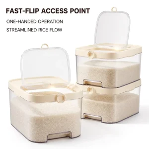 Kitchen-storage 5L Rice Storage Bucket Food-Grade Plastic Insect-Proof Moisture-Proof Sealed Container