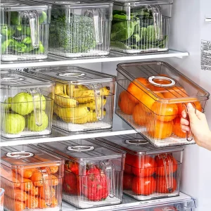 Kitchenware Plastic Storage Bin Refrigerator PP Food Container Refrigerator Organizer