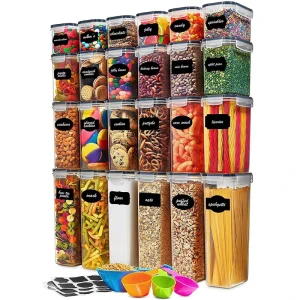 Large Airtight Food Storage Cereal Containers for Bulk Food Storage BPA-Free Plastic Container Pantry Organization and Canister