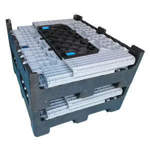 Large Bulk Heavy Duty Folding Plastic Jumbo Bin Stackable Large Collapsible Logistics Turnover Container Plastic Pallet Box
