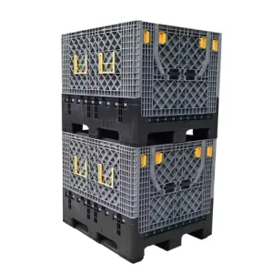 Large Bulk Heavy Duty Stackable Folding Collapsible HDPE Pallet Box Bin for Logistic Transport and Storage with 1000kg Capacity