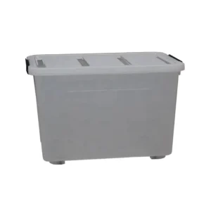 Large Capacity 100L Plastic Storage Container with Four Wheels for Household