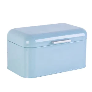 Large Capacity Dessert Storage Container Bread Storage Box Kitchen Bakery Iron Bread Bin with Hinged Lid