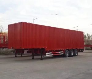 Large Capacity Dry Van Semi-Trailer Three Axles Closed Cargo Box Low Maintenance for Freight Transportation