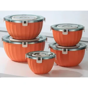 Large Capacity Hot Pot Buffet ABS + Stainless Steel Food Warmth Storage Set for Sand Pot Storage 5 Pcs Set 2.5/4/6/8/11L