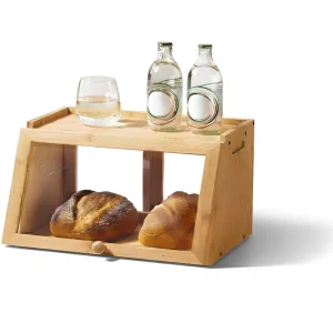 Large Capacity Multifunctional Bread Spice Coffee Storage Containers Farmhouse Design Kitchen Countertop Cabinet Bamboo Bread