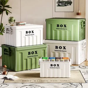 Large Capacity Plastic Storage Box Stackable Organizer Trunk Storage Bin Thickened Storage Container With Lid