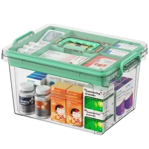 Large Capacity Portable Eco Friendly Plastic Medical Bag Injection Feature Multi Layer Home Use First Aid Children’s Medicine