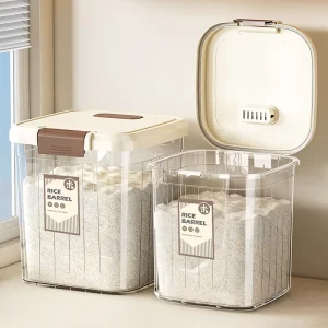 Large Capacity Rice Keeper Secure Sealing Design to Keep Grains Fresh and Organized in the Kitchen