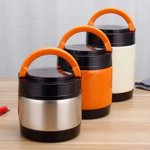 Large Capacity Round Insulated Stainless Steel Heatable Microwavable Leak Proof Lunch Box for Outdoor Labor Daily Meal Transport