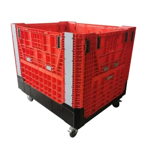 Large Folding Plastic Pallet Container Bulk Foldable Pallet Box Bulk Storage Bins with Lids