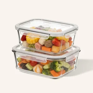 Large Glass Container PP Lid BPA Free Dishwasher Oven Safe Freezer Microwave Safe Clear Eco Friendly 1-3L Freshness