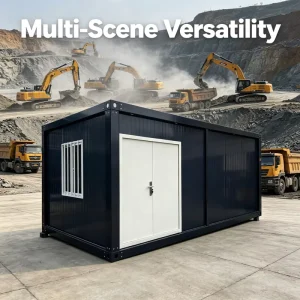 Large Scale Detachable Flat Pack Dormitory 20ft Prefabricated Housing for Oil Field Pipeline Project Staff Camp Accommodation
