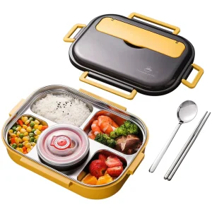 Large Stainless Steel Lunch Box Food Container Portable for Kid Microwavable Thermal Insulation Meal Prep Lunch Box Tableware