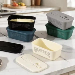 Large capacity Airtight Storage Box with Butter Cutting Knife for Home Kitchen with Special Cheese Container for Baking