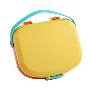 Leak proof Food Storage Container Plastic Lunch Box Adult Child Portable 4 Compartments with Spoon and Fork