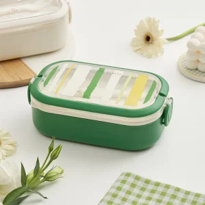 Leakproof Durable Bento Box Set 1550ML 2 Compartment Microwavable PP & Stainless Steel for Kids Lunch Containers