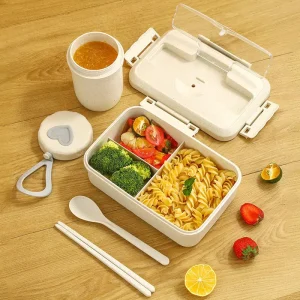 Leakproof Portable BPA Free 3 Side Locking System Lunch Box for Office School Kids Meal Prep Sustainable Plastic Food Container