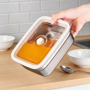 Leakproof Sealed Vacuum Antibacterial Fresh Keeping Airtight Stainless Steel Stackable Food Container