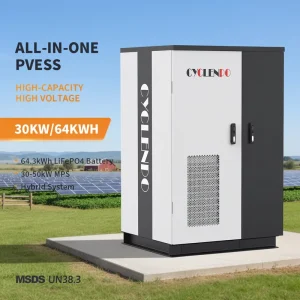 LiFePO4 64kWH 30kw Air Cooling Energy Storage System 500kW 1MWH 2MWH Solar Storage System Hybrid Grid ESS Container