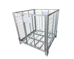 Light Duty 300kgs Loading Capacity 800x500x740 Collapsible Warehouse Foldable Welded Rolling Bulk Container