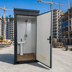 Lightweight Frame Mobile Sandwich Panel Portable Toilet Freestanding Eco Friendly Outdoor Enclosure for Backyard Pool