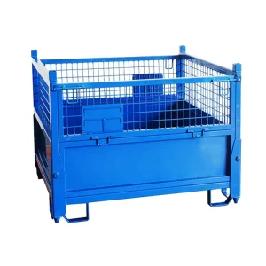 Logistics Metal Turnover Box Stacking Cage Foldable Wire Mesh Container Storage Cage