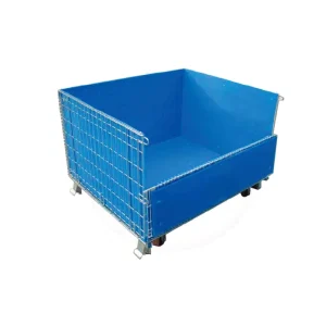 Logistics Storage Cage Foldable Anti rust High Capacity Wire Mesh Container for Automated Warehouse Distribution Center