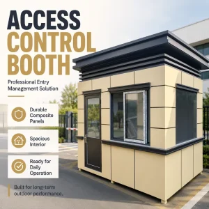 Long Life Prefab Security Cabin Guard Booth Prefabricated Guard Booth Station Booth Stainless Steel Guard Room House
