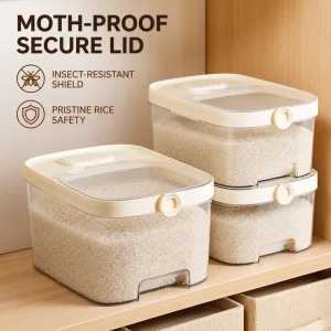 Long-life Rice Flour Storage Bucket Plastic Sealed Container with Press-Out Design for Other Grains