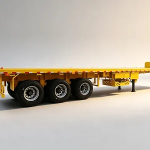 Low Price 40 Foot Steel Flatbed Semi Trailer with 12r22.5 Tires for Heavy Cargo Transport Tianhong Brand From Shandong