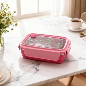 Lunch Box Food Storage Container 2 Compartments Dishwasher Safe Heatable Leak Proof Microwave Safe Stainless Steel 500ml