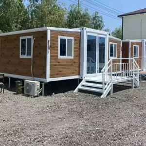 Luxury 2 Bedroom 40ft 20ft Portable Prefabricated Container House Collapsible Expandable Canopy Roof Terrace Bathroom Mall Use