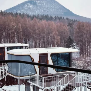 Luxury 2 Bedroom Modular Portable Steel Space Capsule Home Expandable Waterproof Container House with Fast Install for Hotel Use