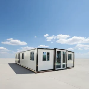 Luxury 20FT 40 FT Expandable Prefabricated Container Room Double Wing Folding Design Modern Steel House Bedroom Bathroom Shop