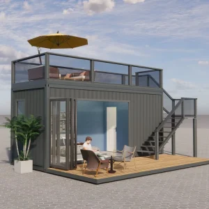Luxury 20ft Prefabricated Houses with Kitchen,bathroom Black Shipping Container House with One Bedroom Hotel Use