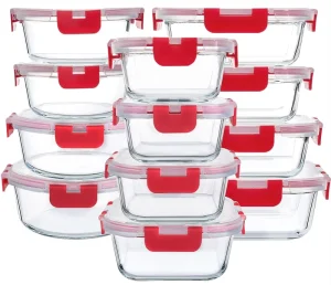 Luxury Airtight Freezer Safe Glass Food Storage Containers for Meal Prep and Kitchen Use Microwavable BPA Free