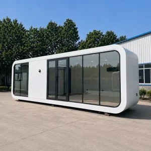 Luxury Apple Cabin Space Pod Modern Prefab Modular House with Panoramic Glass for Glamping Resort Backyard Office Pod