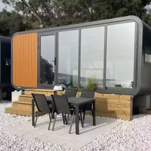 Luxury Cabin Prefab Square Shaped Prefabricated Movable Steel Structure Container Homes Eco Friendly Waterproof