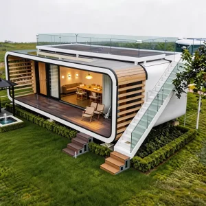 Luxury Compact Prefab Apple Cabin Studio Double Storey House for Backyard Office